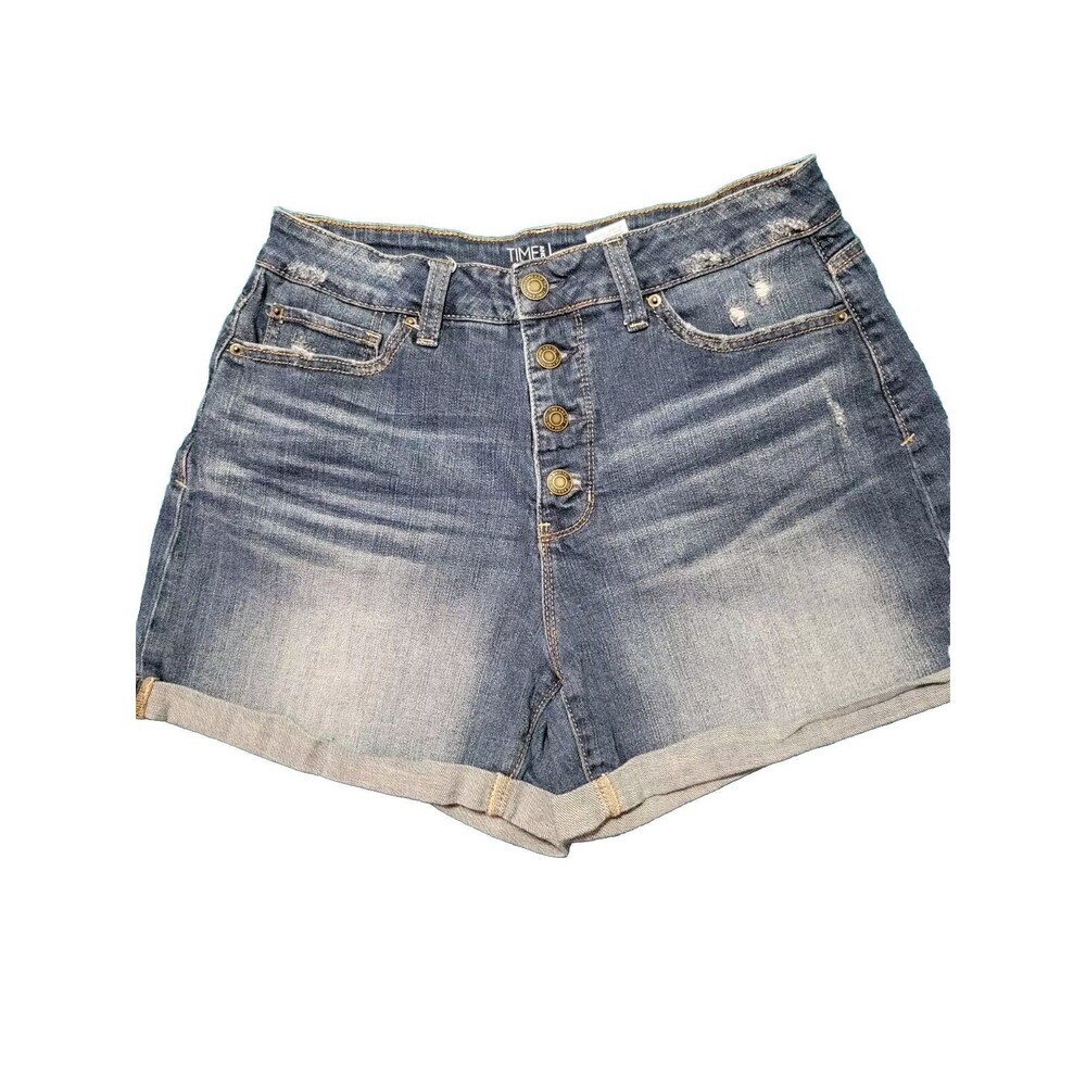 Time And Tru Womens Size 10 Distressed/Grunge Hi Rise Denim Shorts